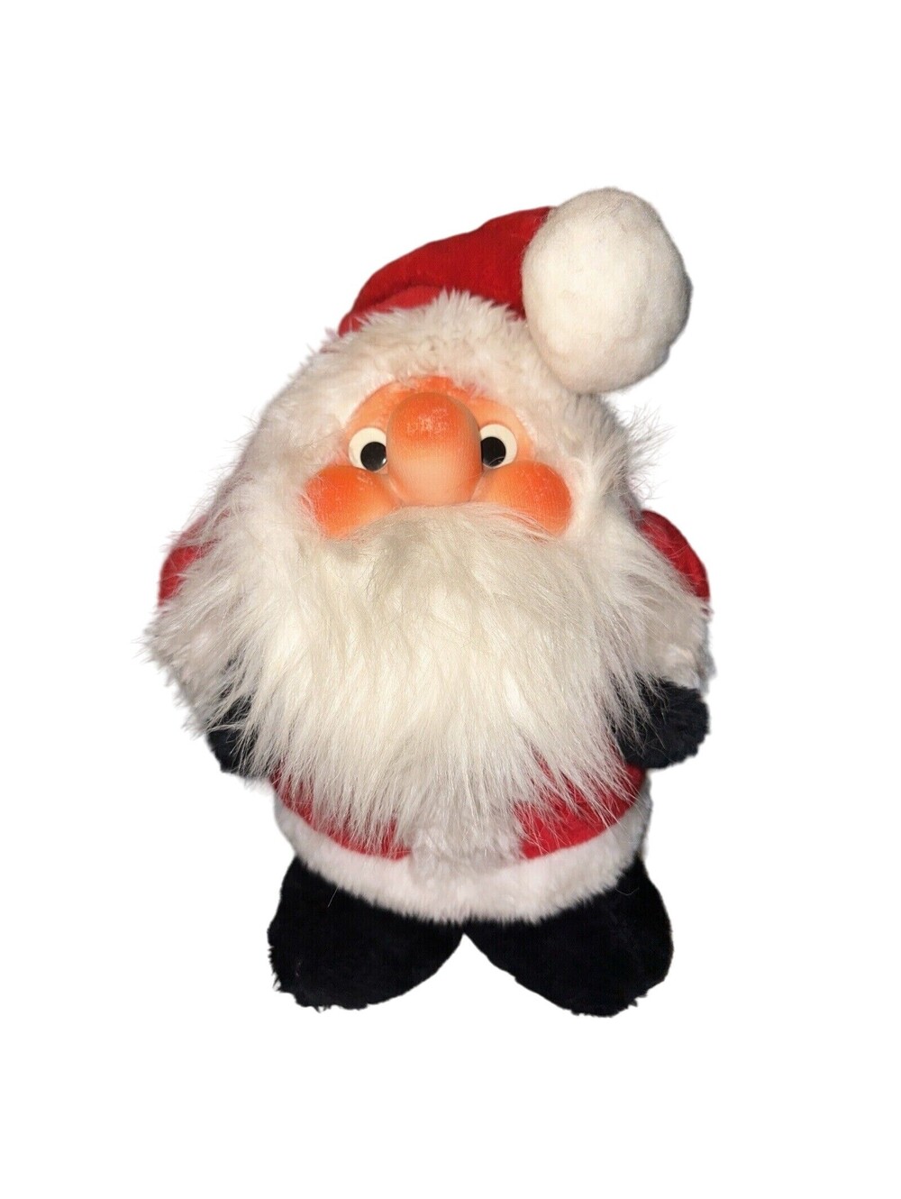 Fat Santa Plush VINTAGE 1984 Rennoc Standing Figure Chubby 15" Retro Christmas